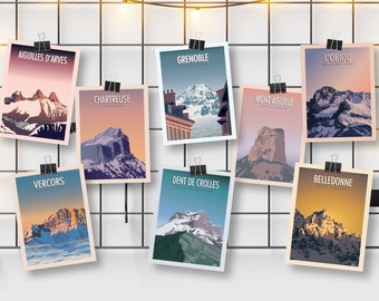 Postcards / PostCards / Grenoble / Vercors / Mont Aiguille / Chartreuse / Belledonne / Dent de Crolles / Aiguilles d'Arves / Travel