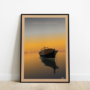 Arcachon Becken Reiseposter / Pinasse Reiseposter / Vintage Poster Südwest Ozean Cap Ferret