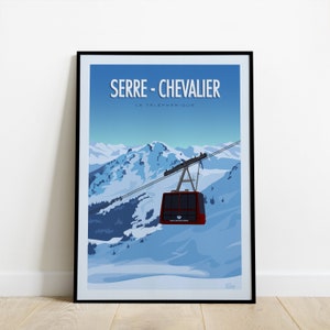 Serre-Chevalier Travel Poster / Poster the Cable Car / Poster of the Alps