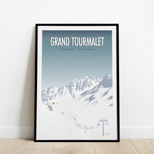 Grand Tourmalet Travel Poster / Barèges Poster - La Mongie / Vintage Pyrenees Poster