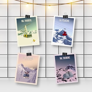 Cartes Postales / PostCards / Val Thorens / La Plagne / Cime Caron / Funitel Thorens / Télécabine de Bellecôte / Funi Plagne