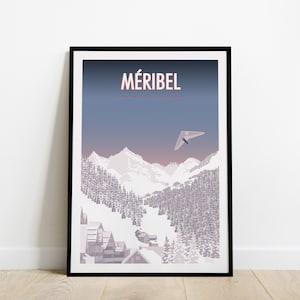 Méribel Travel Poster / Poster Heart of the 3 Valleys / Poster of the Alps