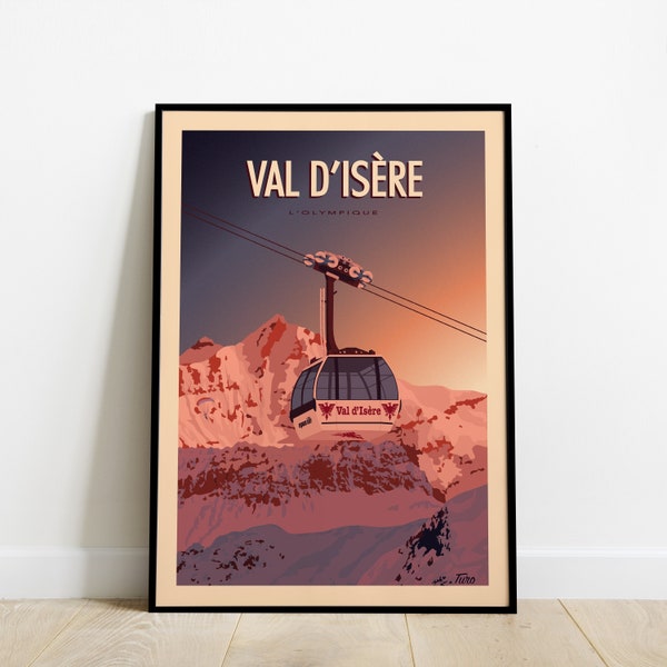 Val d'Isère Travel Poster / Affiche l'Olympique / Poster des Alpes