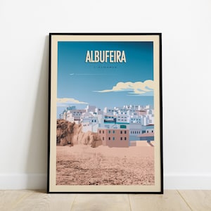 Albuferira Travel Poster / Algarve Poster / Vintage Poster South of Portugal