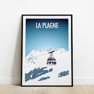 La Plagne Travel Poster / Vanoise Express Poster / Vintage Cable Car Poster