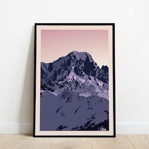 Mont-Blanc Travel Poster / Affiche Massif / Poster des Alpes