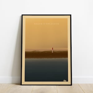 Arcachon Bay Reiseposter / Leuchtturm Reiseposter / Vintage South West Ocean Cap Frettchen Poster