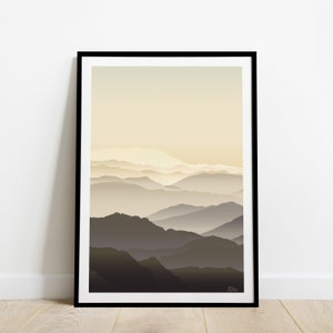 Massif Central Travel Poster / Mountain Landscape Travel Poster / Vintage Massif Poster France