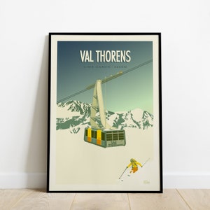 Val Thorens Travel Poster / Poster Cime Caron - 3200m / Poster of the Alps