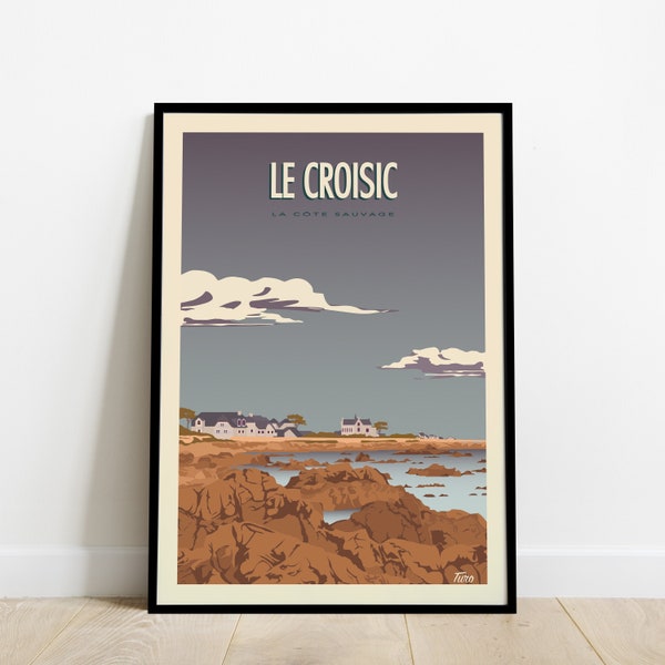 Le Croisic Travel Poster / Affiche Voyage La Côte Sauvage / Poster Vintage Loire Atlantique