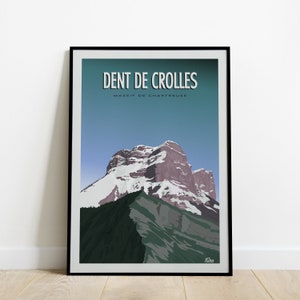 Dent de Crolles Travel Poster / Massif de Chartreuse Travel Poster / Vintage Isère Poster