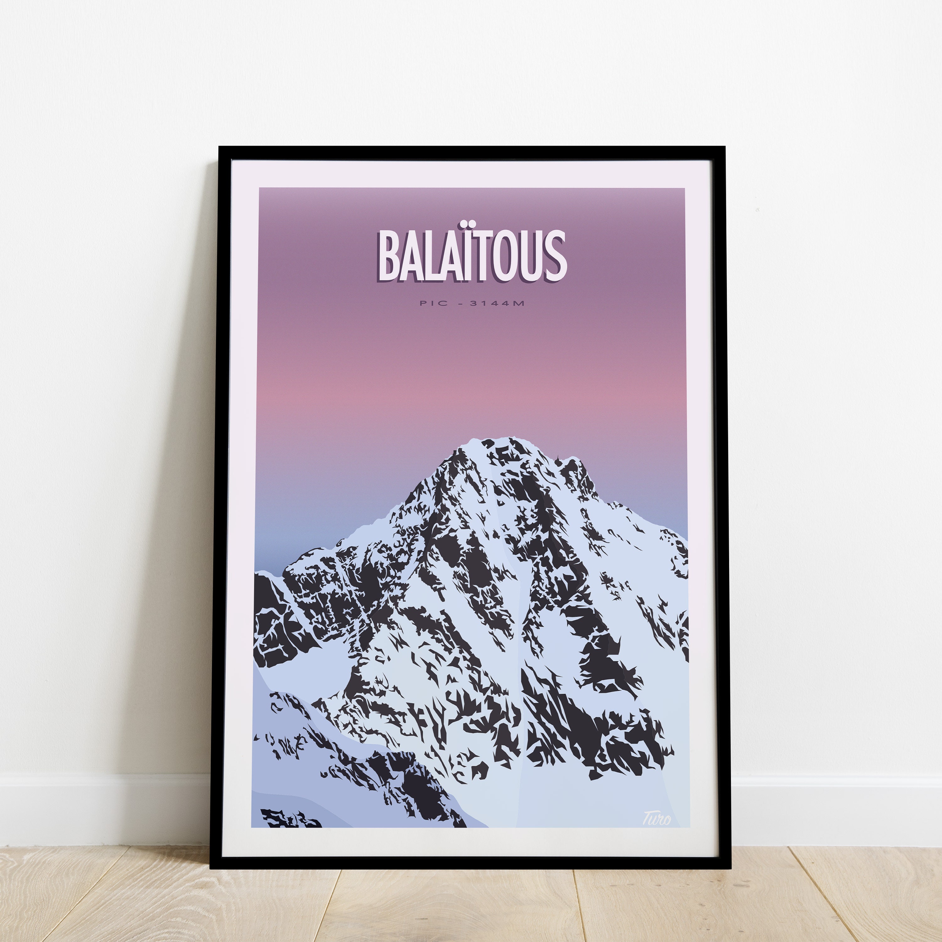 Pic Du Balaïtous Travel Poster/Affiche Pic - 3144M Vintage Pyrénées