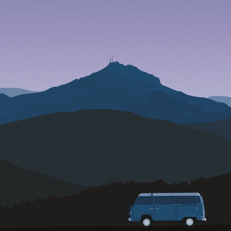 Cartel de viaje del País Vasco / Cartel de viaje de Van Life / Cartel vintage del suroeste de la costa oeste imagen 5