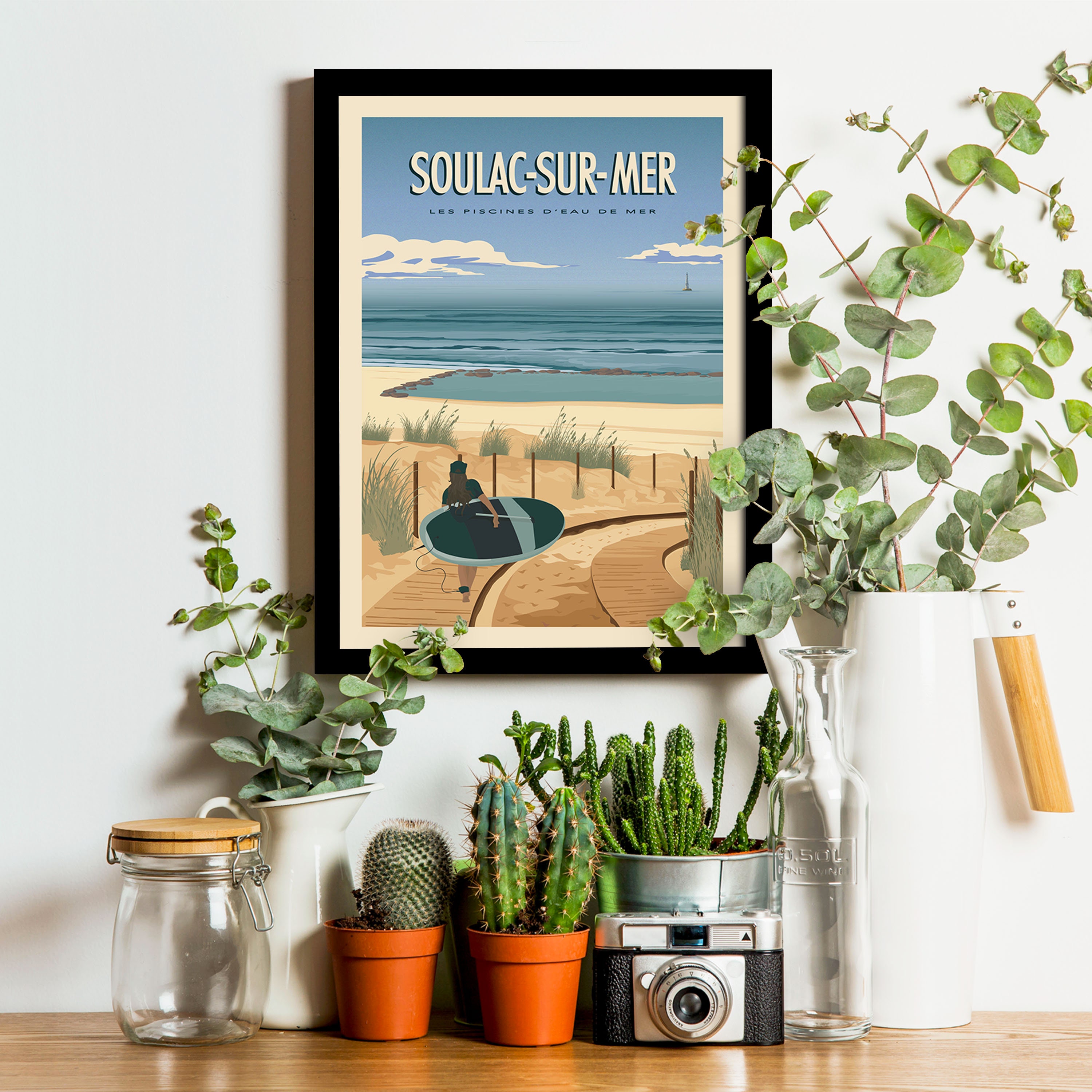 Poster Vintage SOULAC PLAGE Rf14 – Haute Qualité 40x60 Cm – Affiche Rétro Neuve