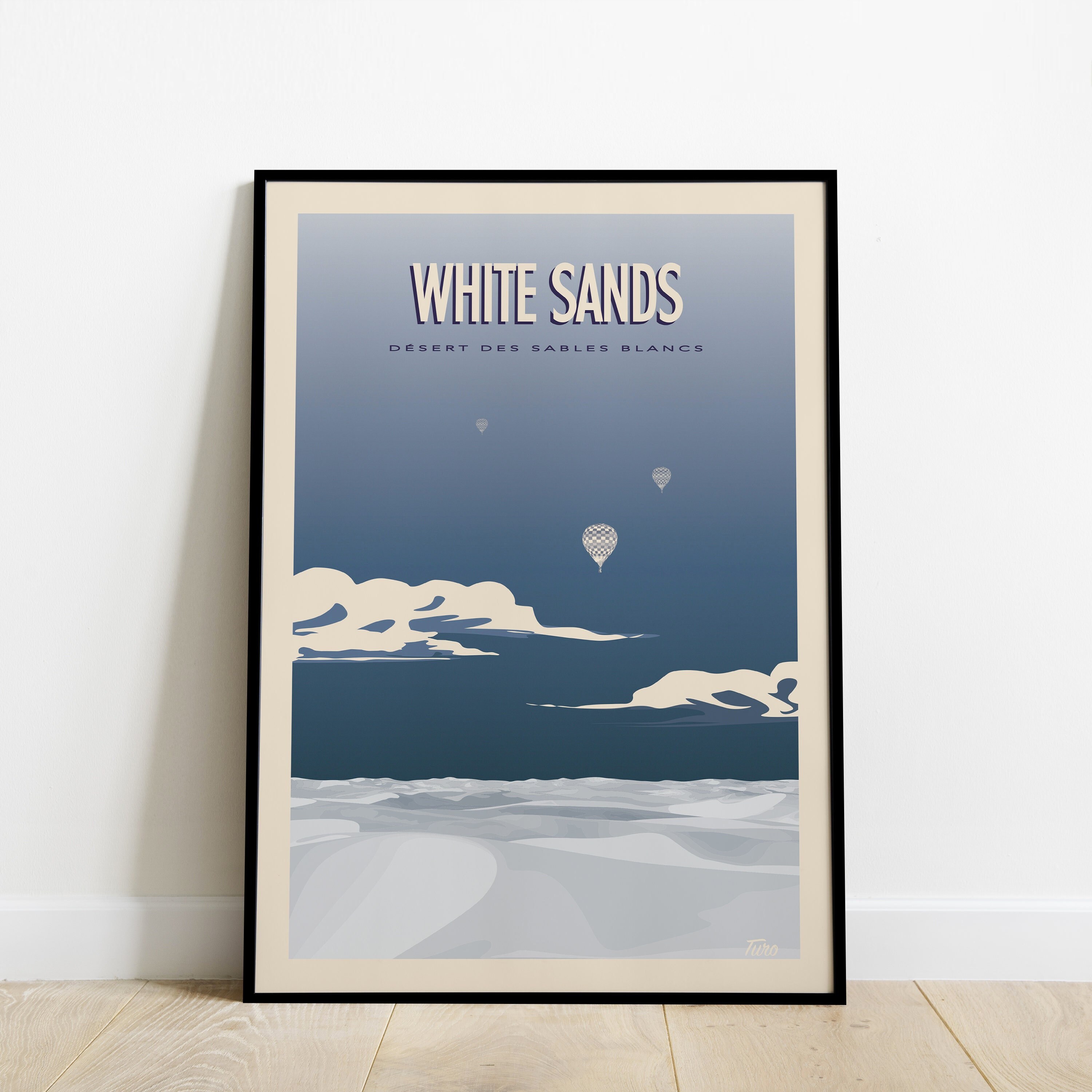 White Sands Travel Poster/Affiche Désert Des Sables Blancs Vintage Nouveau Mexique Usa
