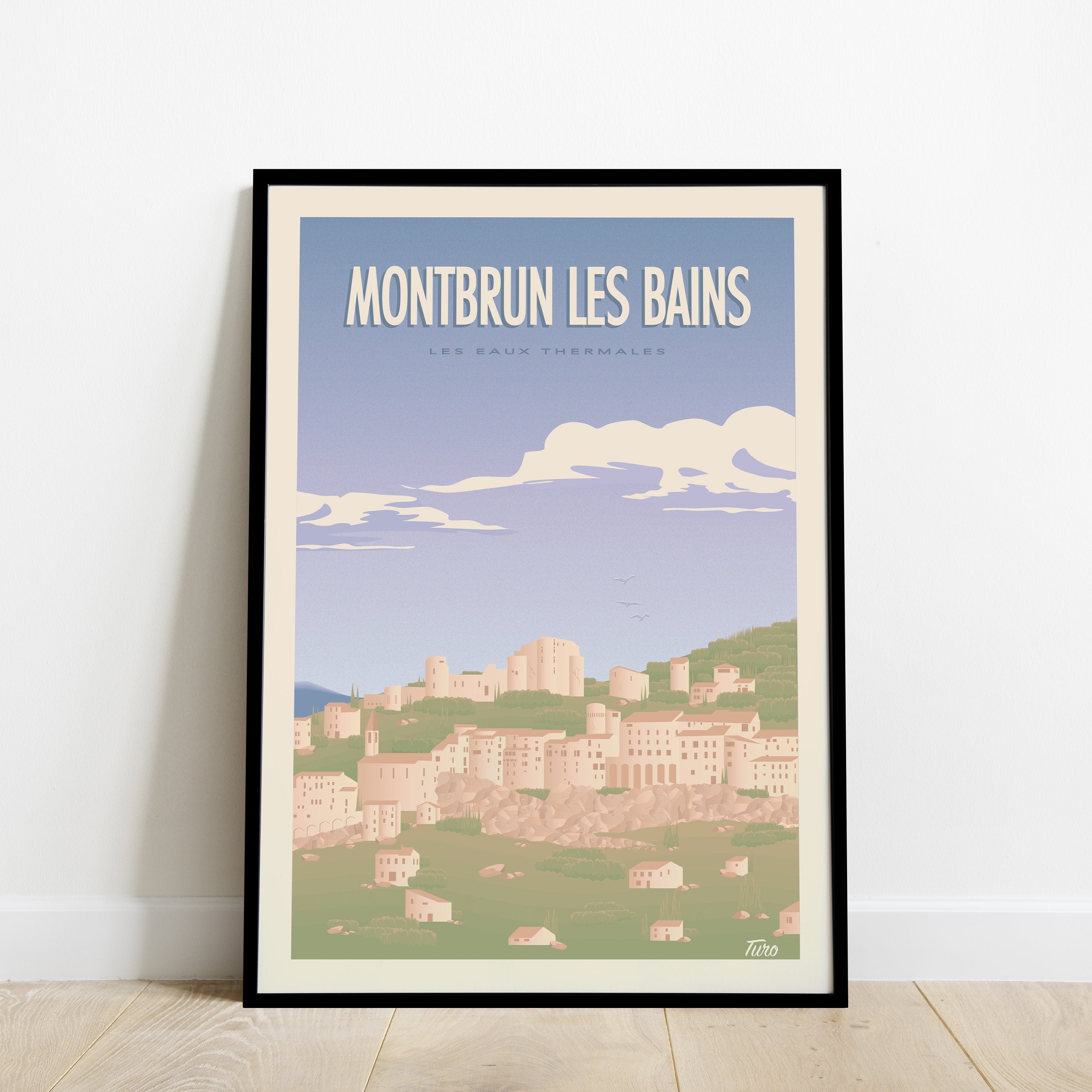 Montbrun Les Bains Travel Poster/Affiche Voyage Les Eaux Thermales Vintage Drôme