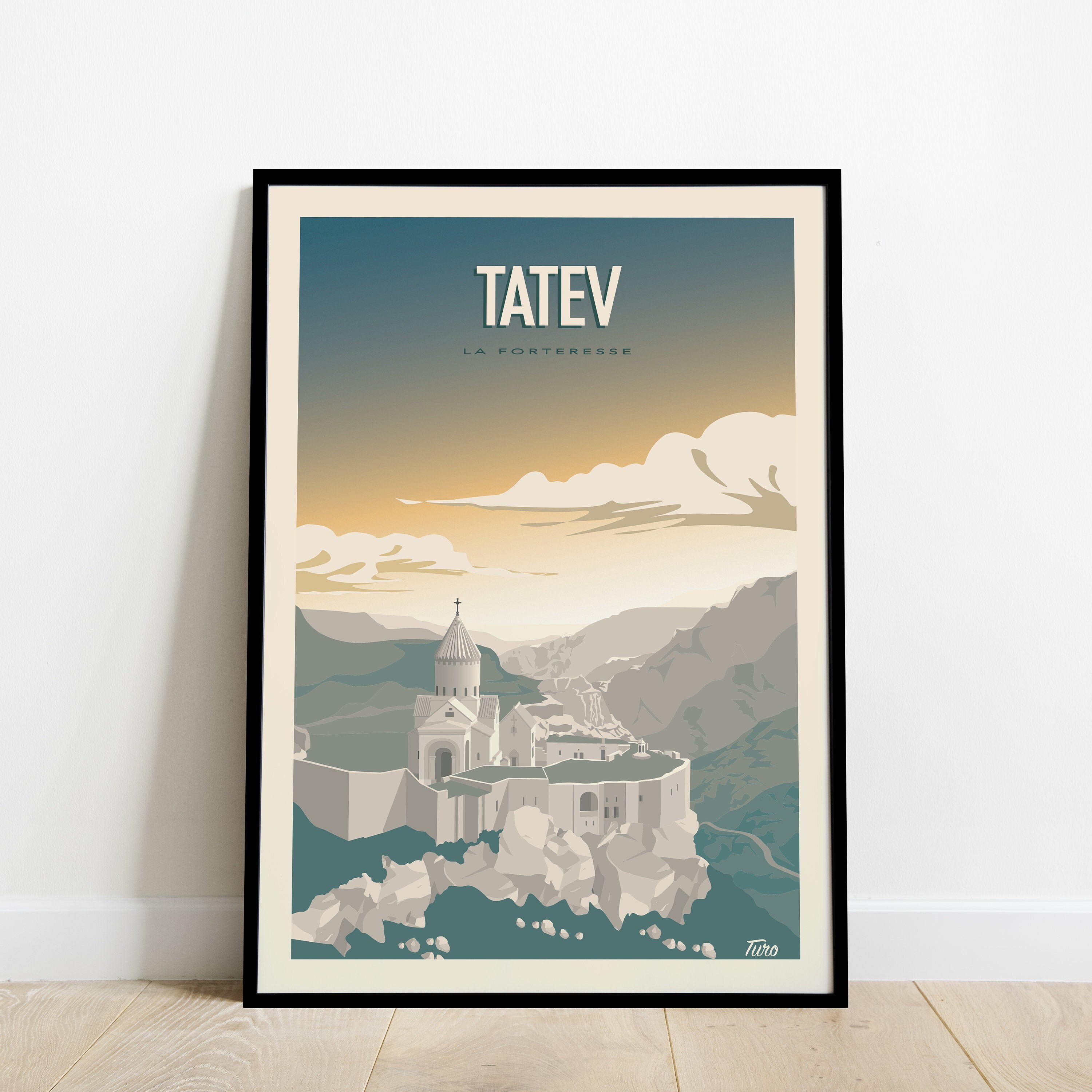 Tatev Travel Poster/Affiche La Forteresse Vintage Arménie
