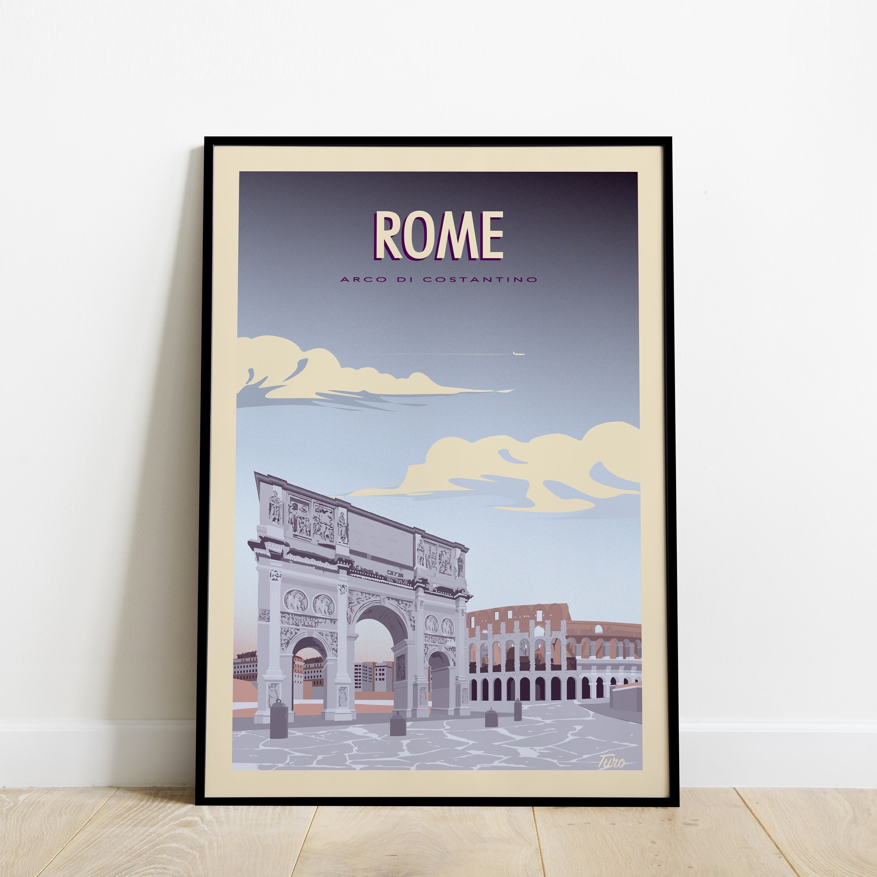 Rome Travel Poster/Affiche Arco Di Constantino Vintage Italie Roma