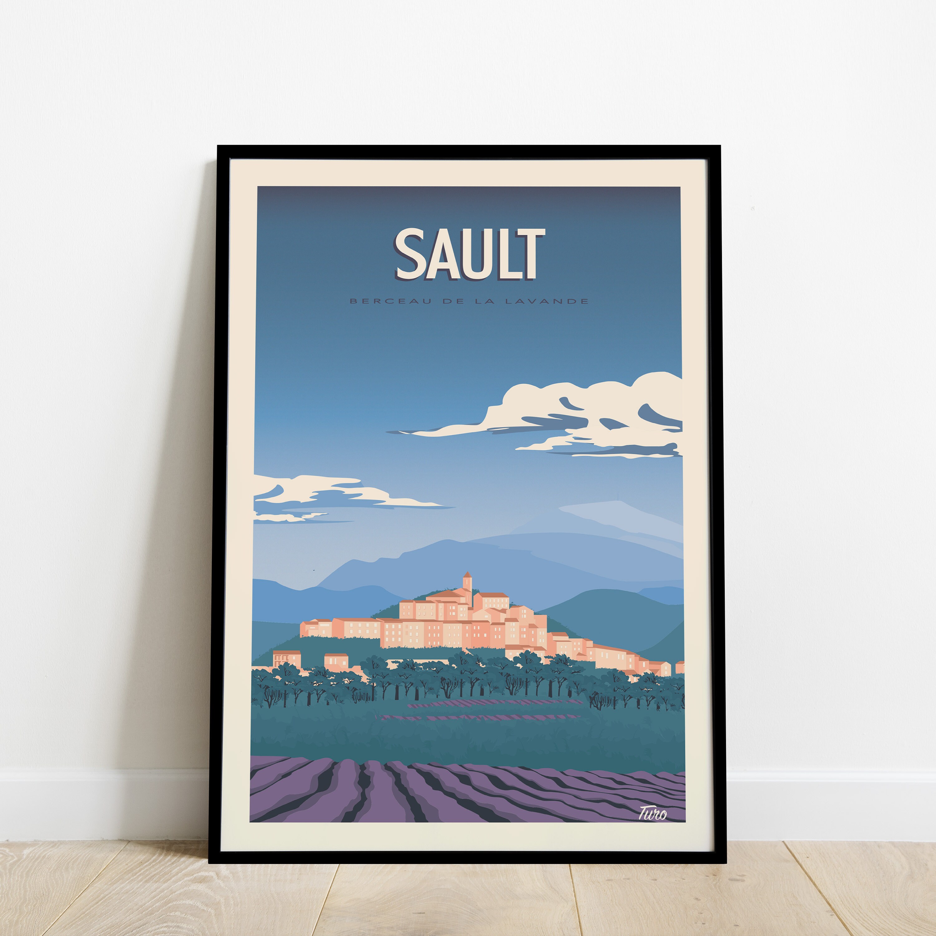 Sault Travel Poster/Affiche Voyage Le Berceau de La Lavande Vintage Vaucluse