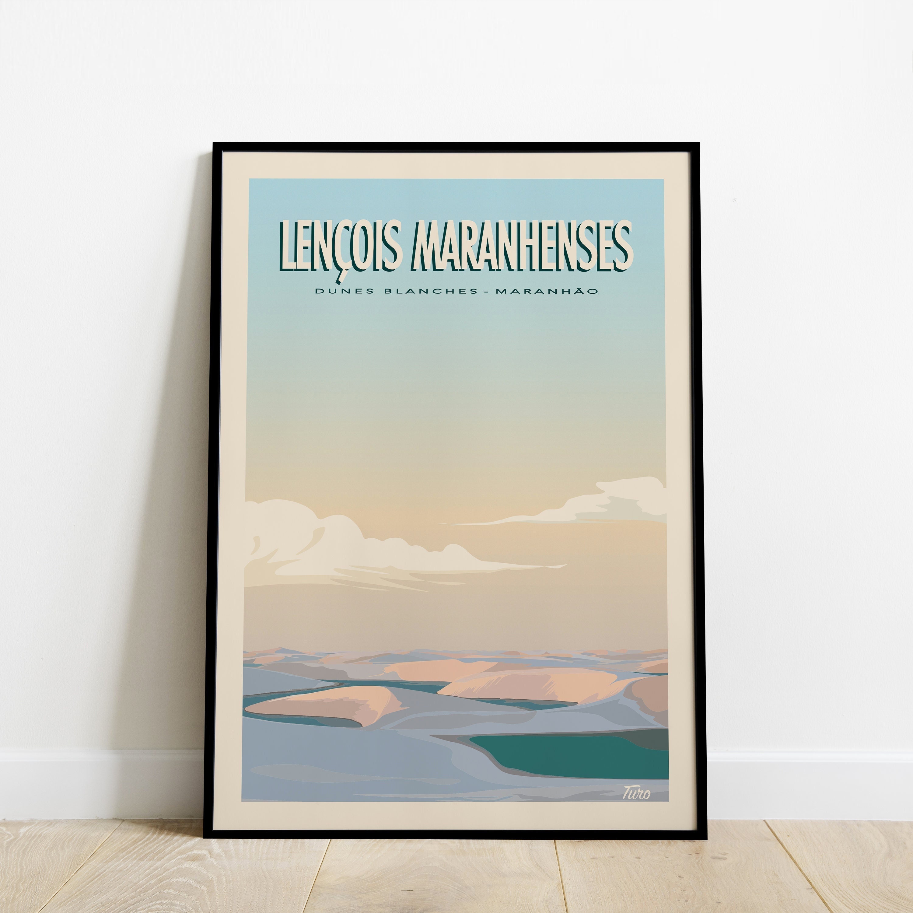 Lençois Maranhenses Travel Poster/Affiche Dune Blanches - Maranhao Vintage Brésil Nordeste