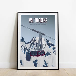 Val Thorens Travel Poster / Cime Caron Poster - 3200m / Alps Poster