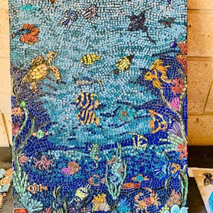 mozaïek zeebodem schilderij