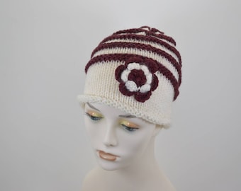 Alpaca flower beanie. 3 color options