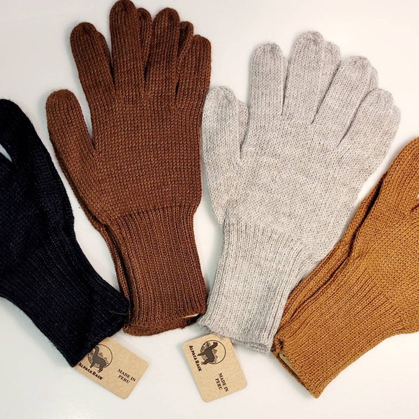 Alpaca Knit Gloves - Men's - 100% Superfine Alpaca