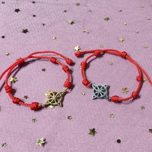 Pulsera de 7 nudos con nudo de bruja, pulsera de nailon ajustable, pulsera de protección, nudo de bruja color plata de acero inoxidable