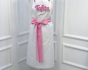 Customizable Apron, Personalized Apron, Chef Apron, Kitchen Apron, Gift For Wife, Cute Apron, Custom Logo Apron, Apron With Pockets