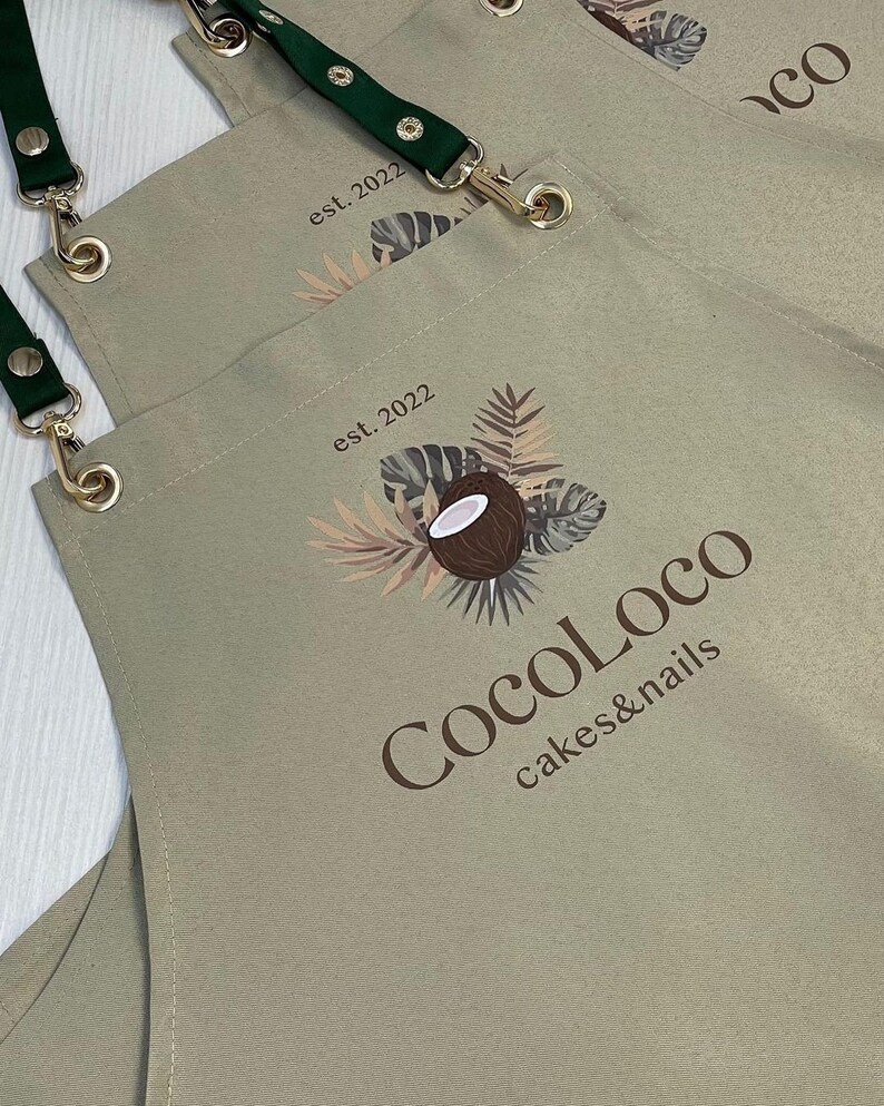 Logo Apron, Custom Logo Apron, Apron With Pockets, Customizable Apron