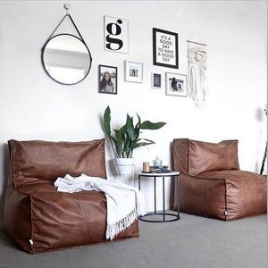Leather bean bag footstool store