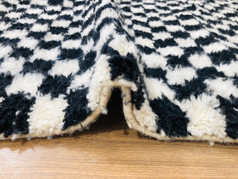 Green and White Checkered Rug Moroccan Berber Checkered Rug Etsy