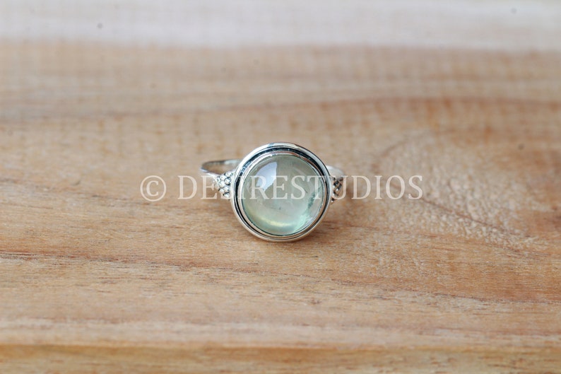 Natural Prehnite Ring Statement ring 925 Solid Sterling Silver handmade silver ring available in all US Ring sizes