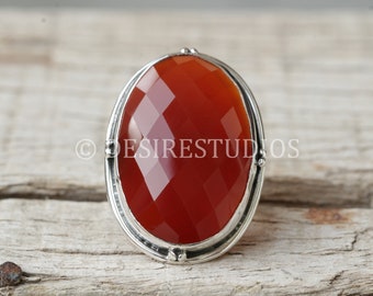 Gorgeous Sizable Cut Red Onyx Handmade Jewellry 925 Sterling Silver Plated 8 Grams Ring Size 6 US Gorgeous Sizable Cut Red Onyx Handmade Jewellry 925 Sterling Silver Plated 8 Grams Ring Size 6 US