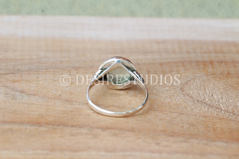 Natural Prehnite Ring Statement ring 925 Solid Sterling Silver handmade silver ring available in all US Ring sizes