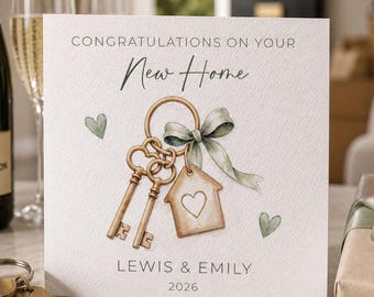 Personalised New Home Card, First Home Card, Housewarming Gift for Couple or Family, Custom Address Moving House Card