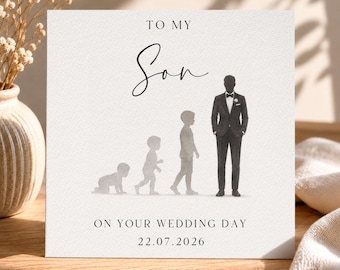 Son On Your Wedding Day Card, Wedding Day Card, Son Wedding Day, Personalised Wedding Card, Mother to Son Card, Groom Keepsake Card