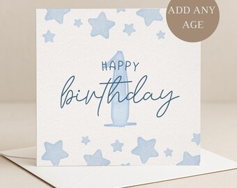 Personalised Little Star Birthday Card, Any Age