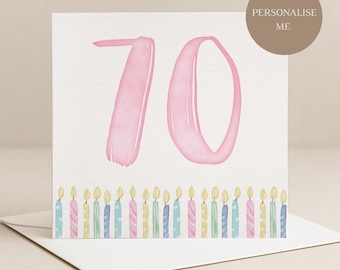 Personalised 70th Birthday Card, Milestone Age Grandma, Mother, Nana, Greeting Card