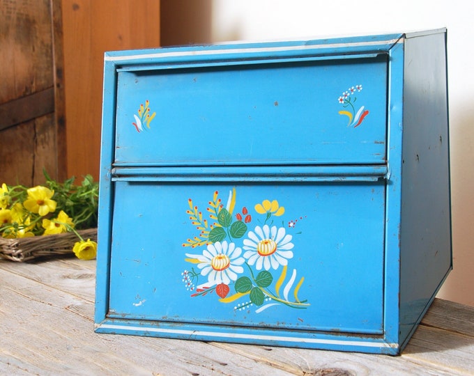 Antique Bread & Pie / Pie Safe / Vintage Tin Bread Box / Double