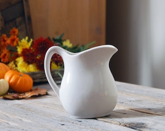 Vintage ironstone pitcher / ironstone water jug / white farmhouse decor / rustic farmhouse / country cottage farmhouse