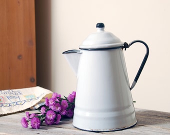 Metal Pot Small Enamel Coffee Pot Red and White Vintage Coffee Pot Small Vase Christmas Red Decor Enamel Pot of Turkish Coffee Milk Pot