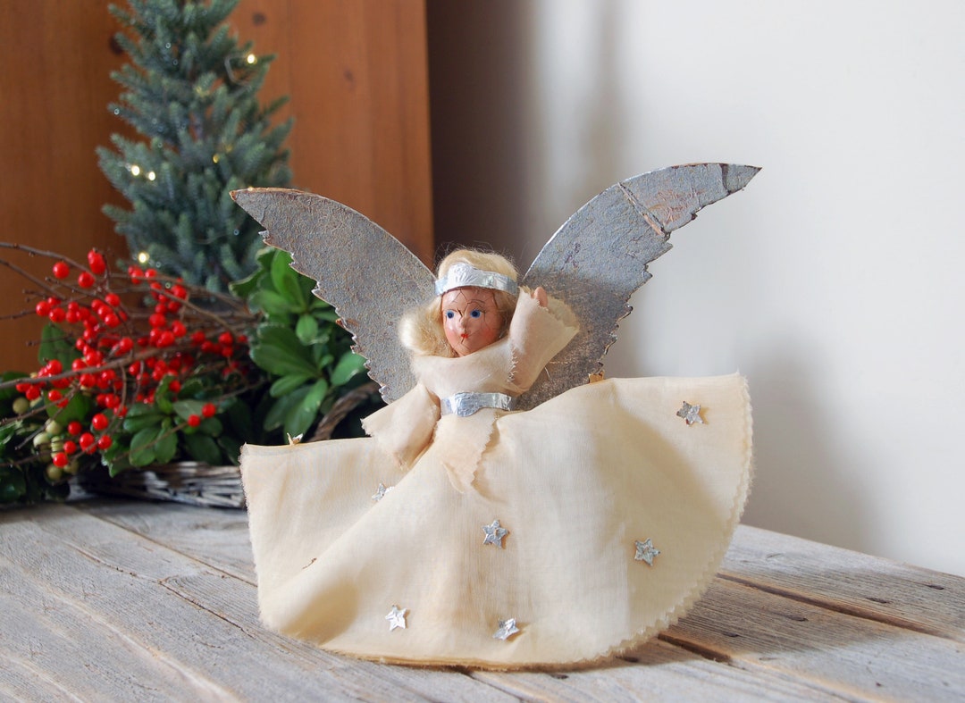 Antique Angel Tree Topper / Vintage Christmas Tree Topper / Etsy