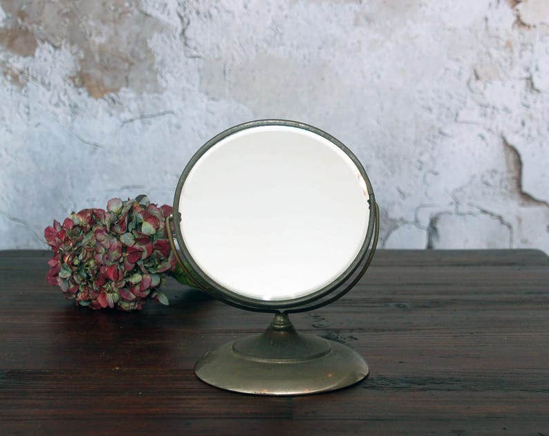 Antique shaving mirror with stand / Elite Metal Novelty Mfg table top mirror / silver shaving mirror / vintage mirror / vanity mirror bild 1