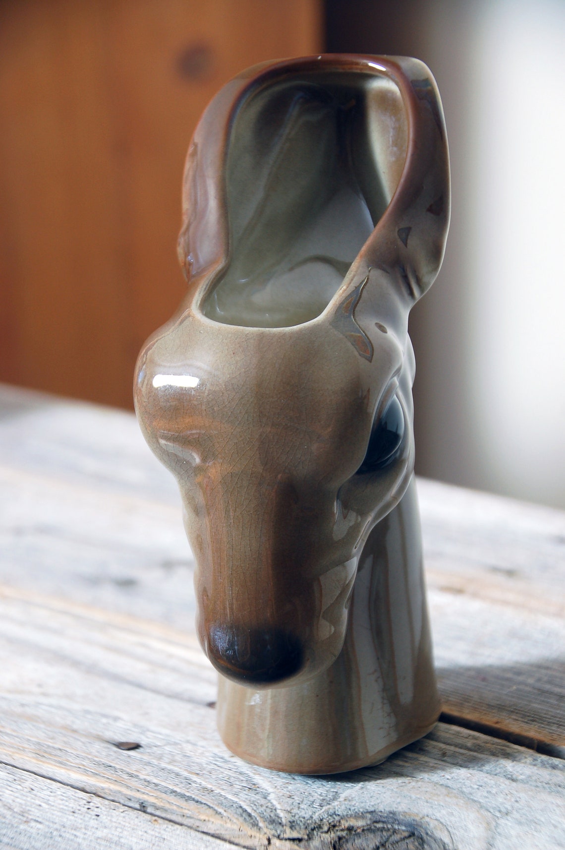Vintage deer head vase / Royal Copley deer head vase planter / Etsy