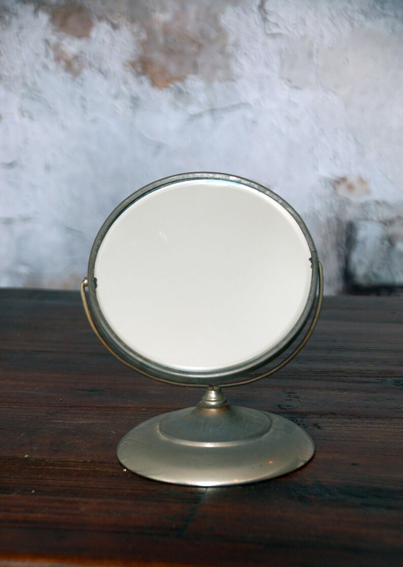 Antique shaving mirror with stand / Elite Metal Novelty Mfg table top mirror / silver shaving mirror / vintage mirror / vanity mirror bild 2