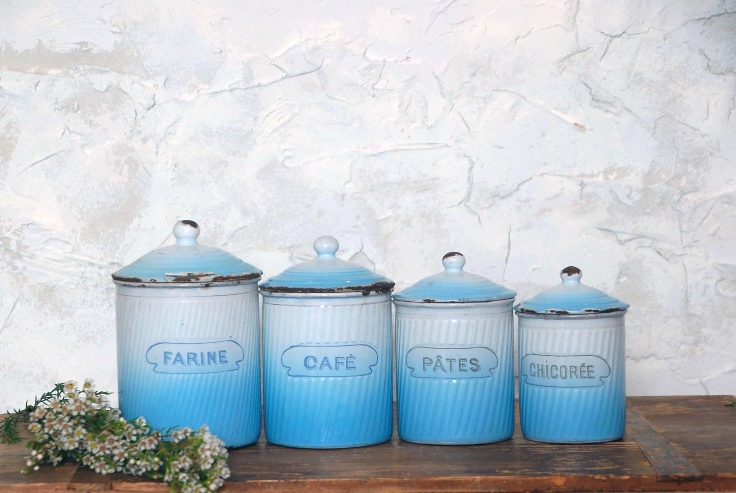 Enamel Canisters - Etsy