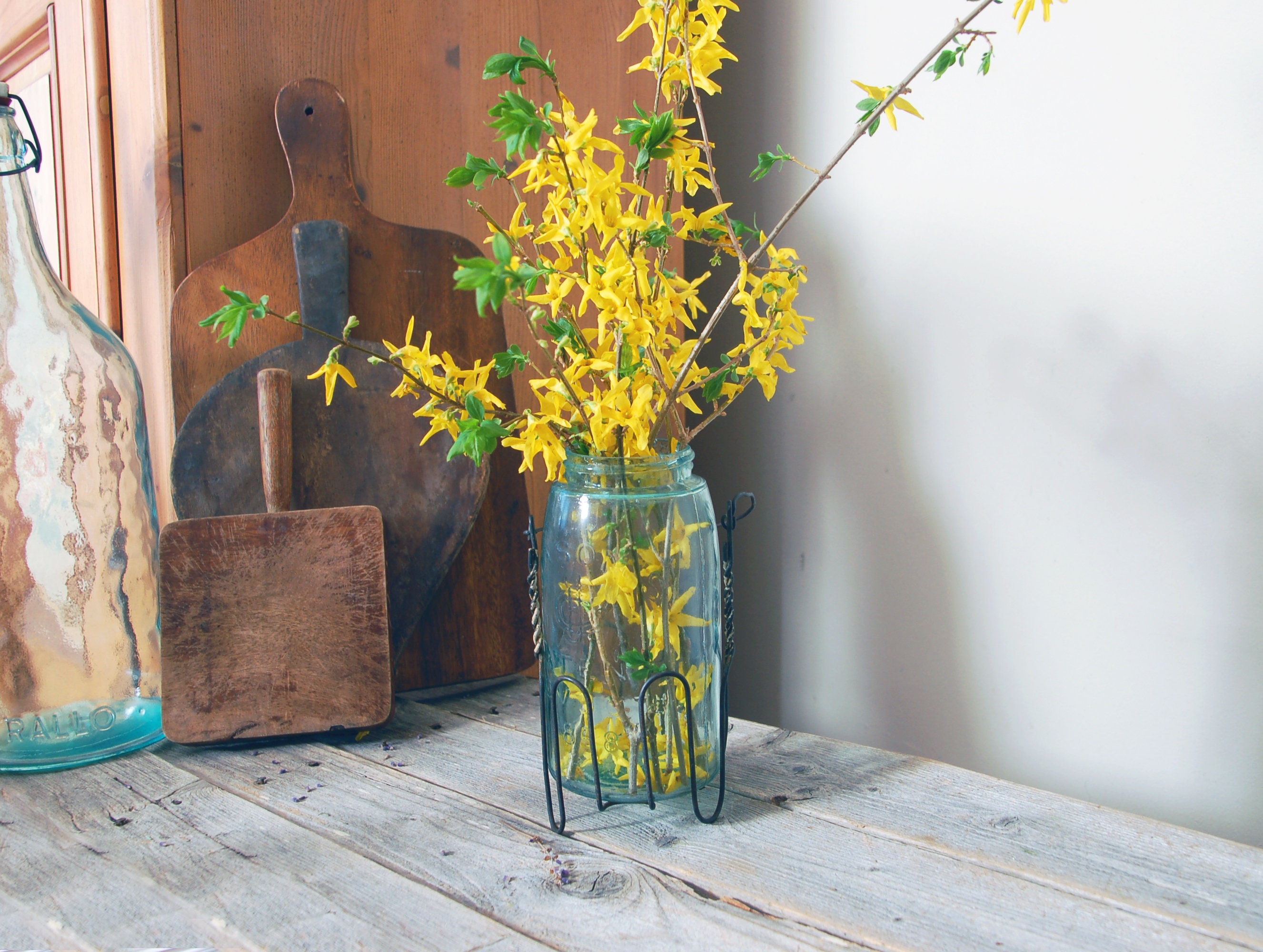 Vintage Wire Mason Canning Jar Holder With Rare Mason Jar / Etsy