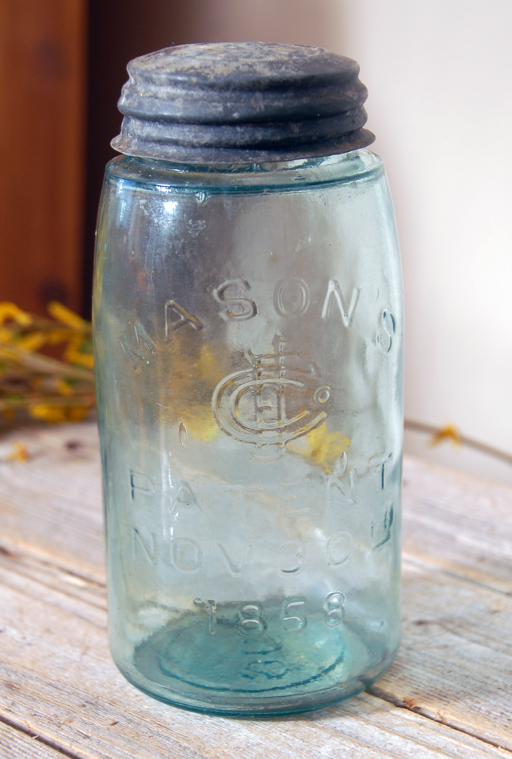Vintage Wire Mason Canning Jar Holder With Rare Mason Jar / Etsy